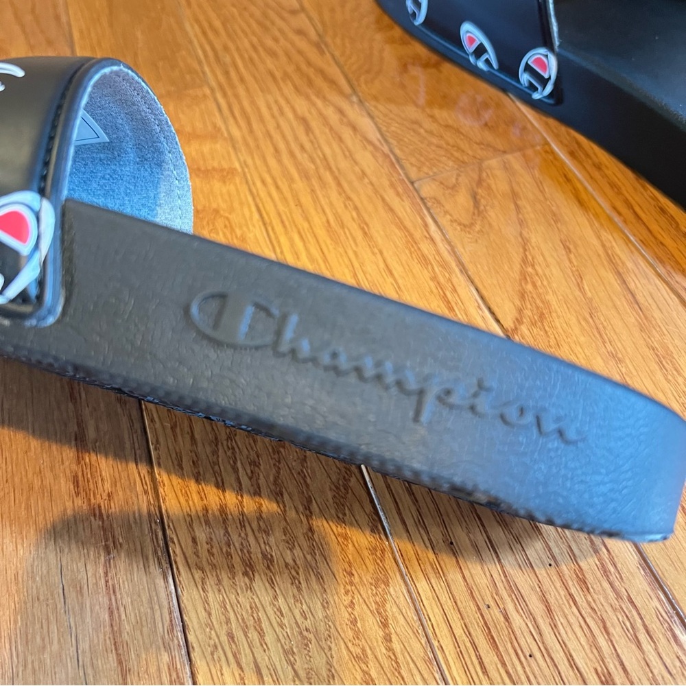 Champion Mens IPO-R Black White Red Slides Repeat C Logo All Over Slides:8,10, - Picture 12 of 13